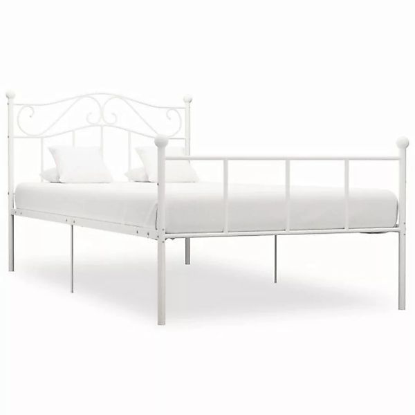 furnicato Bett Bettgestell Weiß Metall 100×200 cm günstig online kaufen