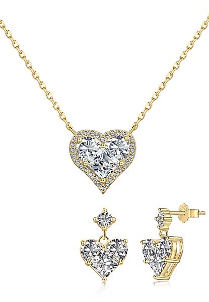 BRELLATO Schmuckset Herz-Anhänger Halskette Ohrstecker, Geschenk-Idee günstig online kaufen