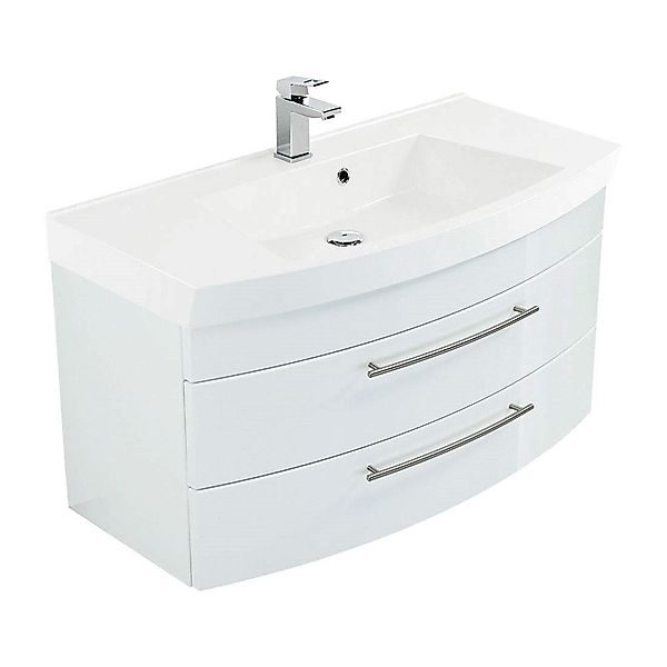 Lomadox Waschtisch LUINO-02, weiß 100,5/57,2/50,2cm günstig online kaufen