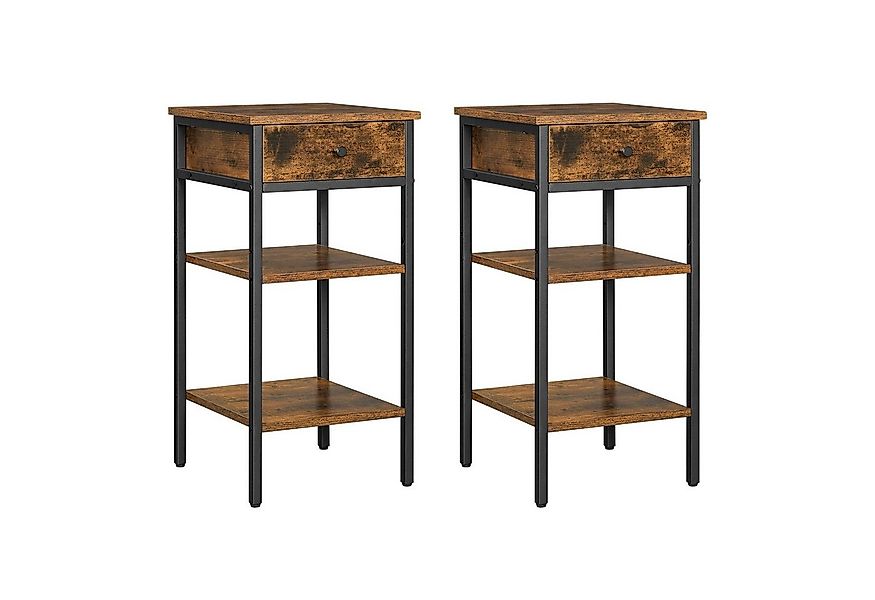 VASAGLE Nachttisch (2-St), mit einer Schublade und 2 Ablagen, Höhe 70 cm günstig online kaufen