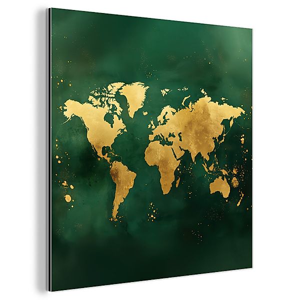 MuchoWow Metallbild Weltkarte - Grün - günstig online kaufen