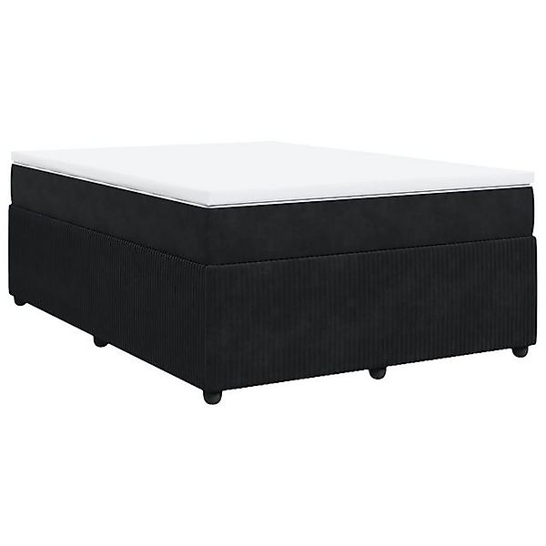 vidaXL Boxspringbett Boxspringbett mit Matratze Schwarz 140x200 cm Samt Bet günstig online kaufen