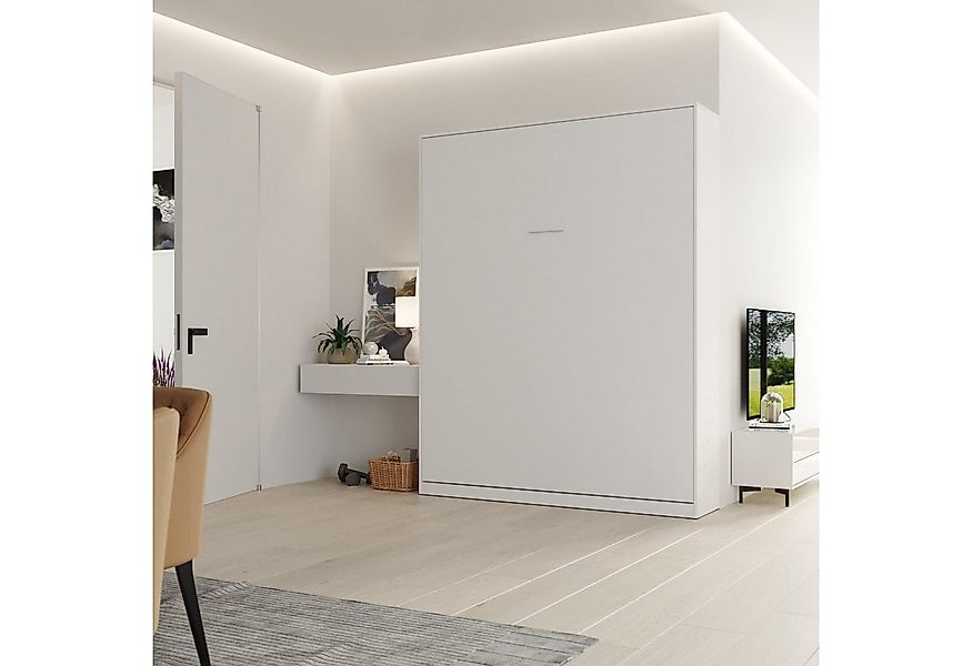 SMARTBett Schrankbett Wandklappbett 100/ 140/ 160x200 cm Weiß mit Gasdruckf günstig online kaufen