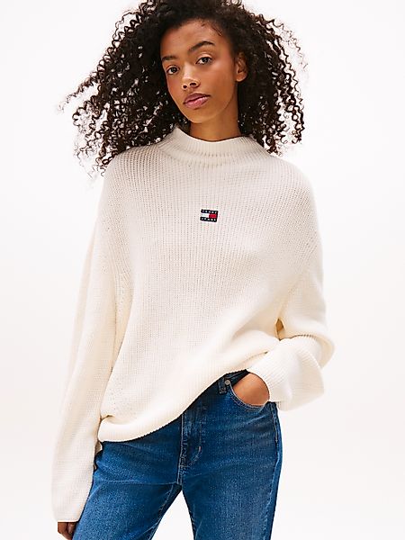 Tommy Jeans Stehkragenpullover "TJW MOCKNECK BADGE SWEATER" günstig online kaufen
