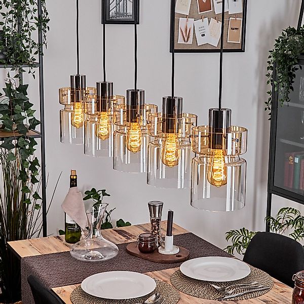 hofstein Hängeleuchte Hängelampe aus Metall/Glas in günstig online kaufen