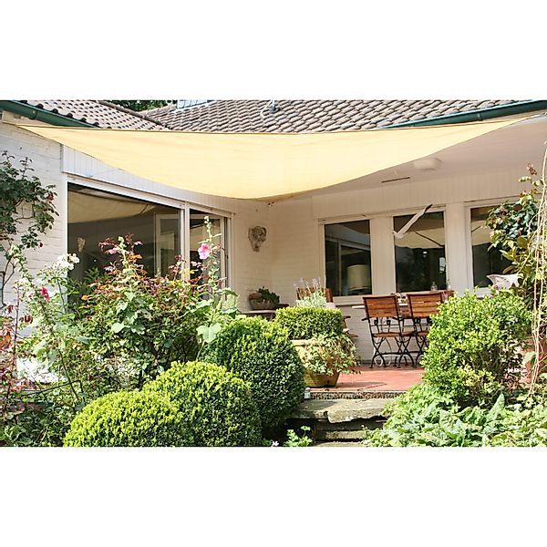 Floracord Dreiecksonnensegel Weizen 500 cm wind- u. wasserdurchlässig günstig online kaufen