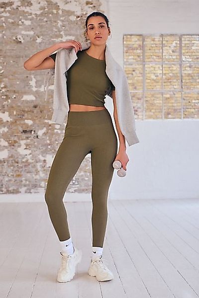 Next Highwaist Leggings Gerippte Leggings mit hoher Taille (1-tlg) günstig online kaufen