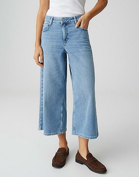 OPUS 7/8-Jeans Culotte Jeans aus BCI Cotton Mix Wide Fit, leichte Used-Effe günstig online kaufen