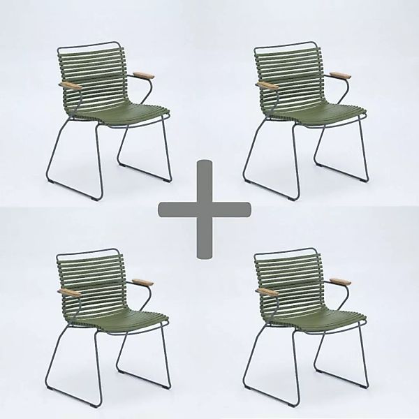 Sparset 4 tlg. Stuhl Click olivgrün günstig online kaufen