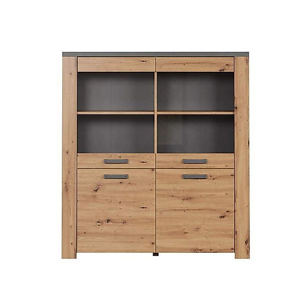 trendteam Vitrine Highboard Follow, Artisan Eiche / Matera grau (no-Set) günstig online kaufen