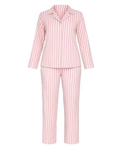 fashionshowcase Pyjama Pyjama Damen Langarm Schlafanzug mit Knopfleiste, Ro günstig online kaufen