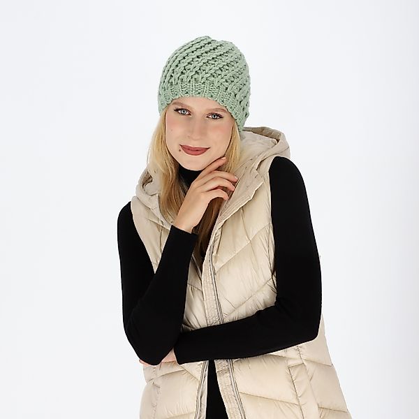 halsüberkopf Accessoires Strickmütze Uni Grobstrick Innenfleece günstig online kaufen