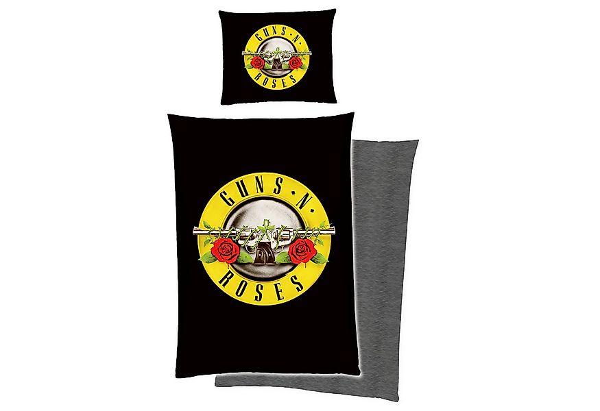 BERONAGE Wendebettwäsche Guns N’ Roses Schwarz Bettwäsche Linon / Renforcé, günstig online kaufen