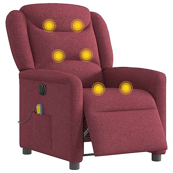 vidaXL Sessel Massagesessel Elektrisch Weinrot Stoff günstig online kaufen