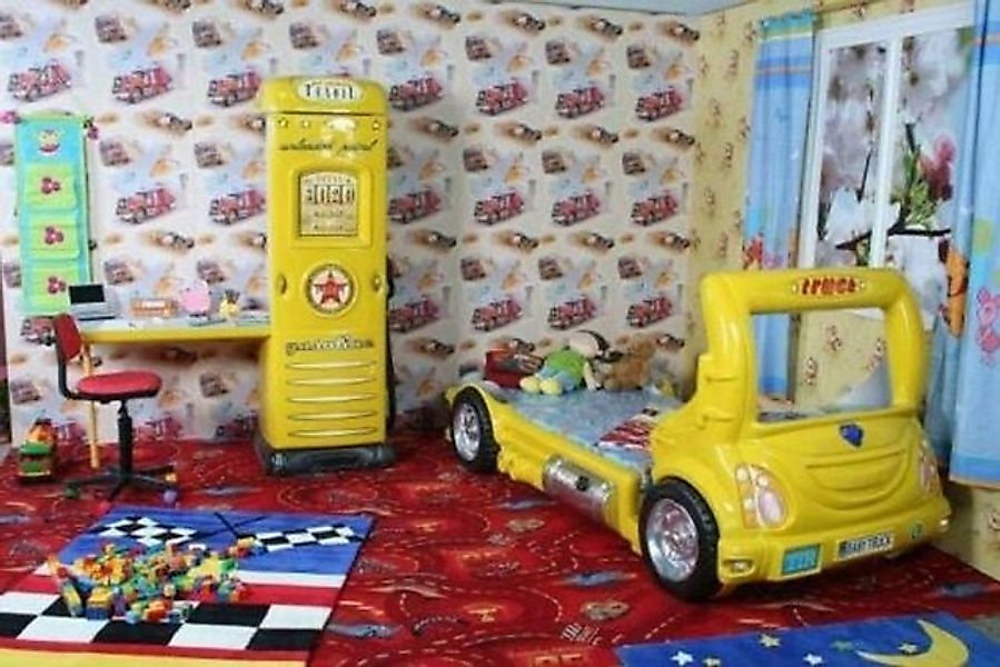 JVmoebel Kinderbett Blaues Einzelbett Kinderzimmer Betten Truck Holzgestell günstig online kaufen