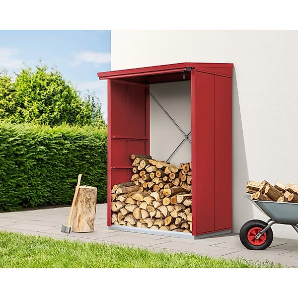 Hörmann Kaminholzregal Elegant-V Typ 1 aus Metall RAL3004 Purpurrot günstig online kaufen