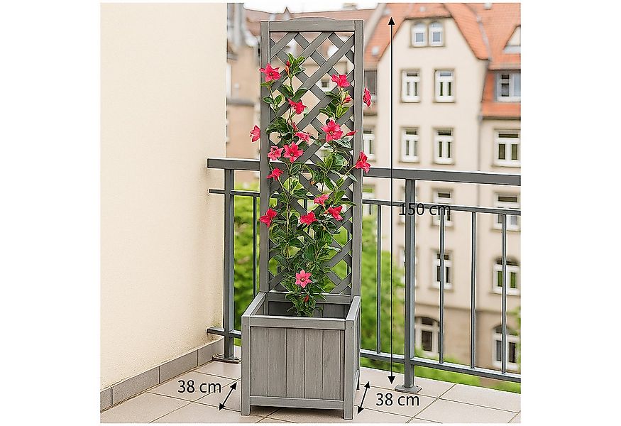 HTI-Living Pflanzkübel Pflanzkasten mit Rankgitter aus Holz grau (Stück, 1 günstig online kaufen
