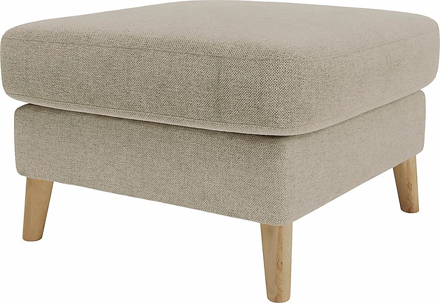 Home affaire Polsterhocker "MARSEILLE", Massivholzbeine Eiche, Landhausstil günstig online kaufen