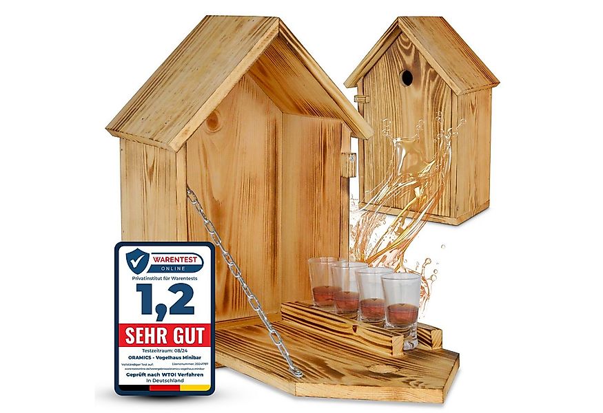 Oramics Barschrank Vogelhaus als Bar Minibar 4 Schnapsgläsern 25ml Perfekte günstig online kaufen