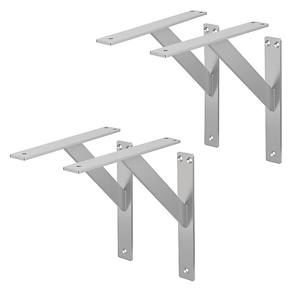 ML-Design 4 Stück Regalhalterung 240 x 240 mm Silber Aluminium Schwebende günstig online kaufen