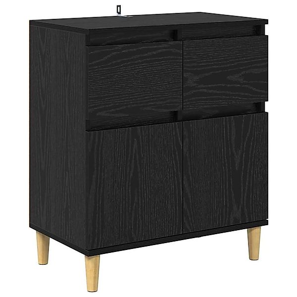 vidaXL Sideboard Schwarz Eichen-Optik 60 x 35 x 70 cm Holzwerkstoff 881211 günstig online kaufen