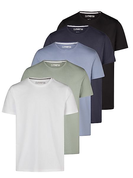 riverso T-Shirt Herren Basicshirt RIVDean 5er Set Pack Regular Fit (Vorteil günstig online kaufen
