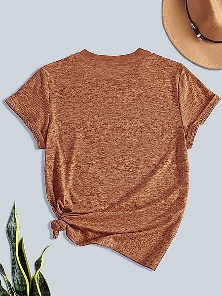 PYLIKE Rundhalsshirt Damen Sommer Casual bequemes t shirt mit Blumen Print- günstig online kaufen