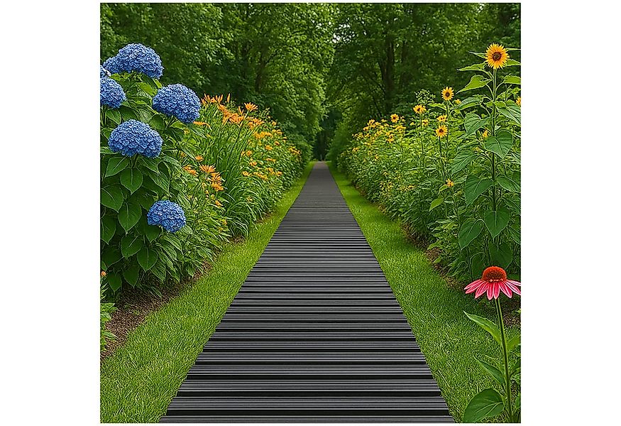 HTI-Living Gartensteg Gartenweg 520 cm Holzbohlenoptik Grau, 30x524 cm, Set günstig online kaufen