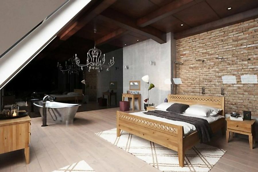 Natur24 Einzelbett Bett Sydo 4 Kernbuche 90x200cm mit Holzkopfteil und hohe günstig online kaufen
