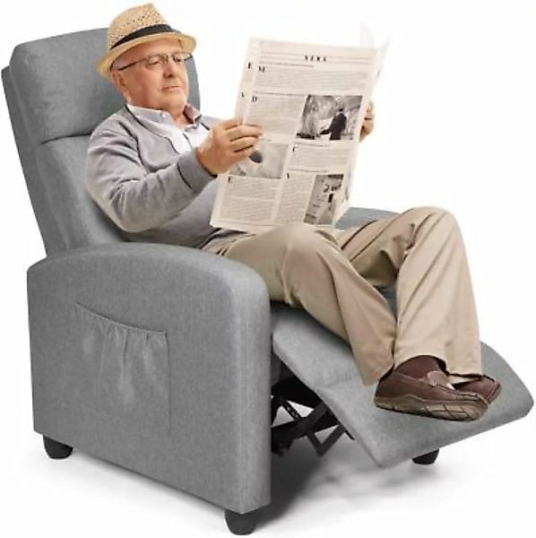 COSTWAY® Relaxsessel mit verstellbaren Rückenlehne und Fusstei grau günstig online kaufen