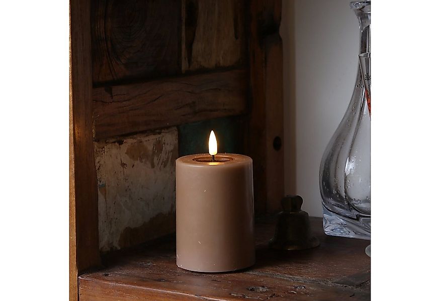 Deluxe Homeart LED-Kerze Mia Echtwachs Deluxe Wachsspiegel flackernd H: 10c günstig online kaufen