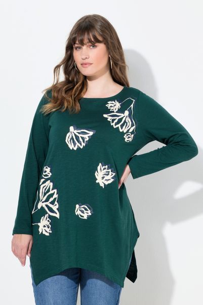 Ulla Popken T-Shirt Shirt A-Linie U-Boot-Ausschnitt günstig online kaufen