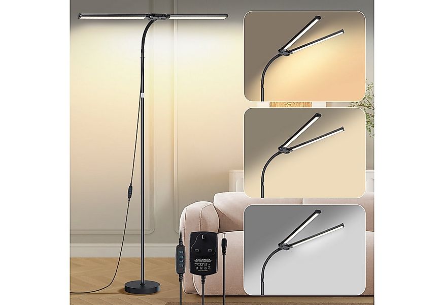 MUPOO LED Stehlampe Doppelkopf LED Stehleuchte,Moderne LED Leselampe, 10 St günstig online kaufen