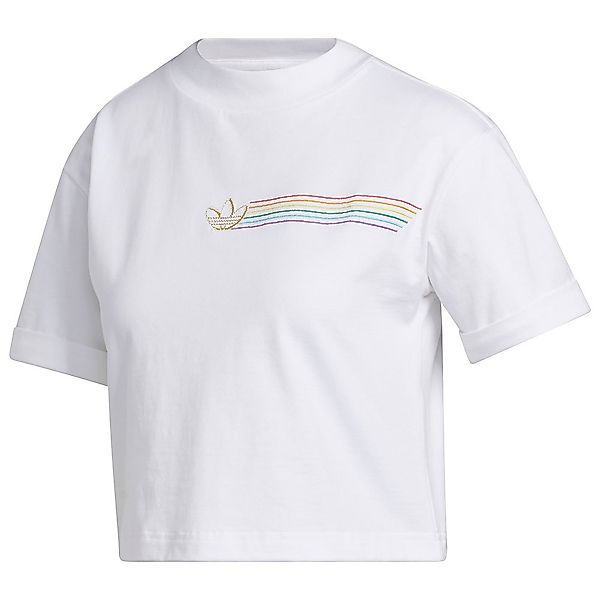 Adidas Originals Pride Linear Crop Kurzärmeliges T-shirt 34 White günstig online kaufen