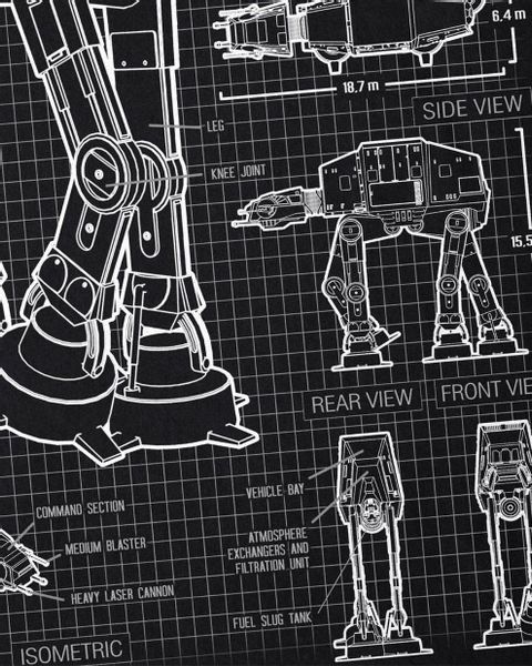 style3 T-Shirt AT-AT blaupause walker star günstig online kaufen