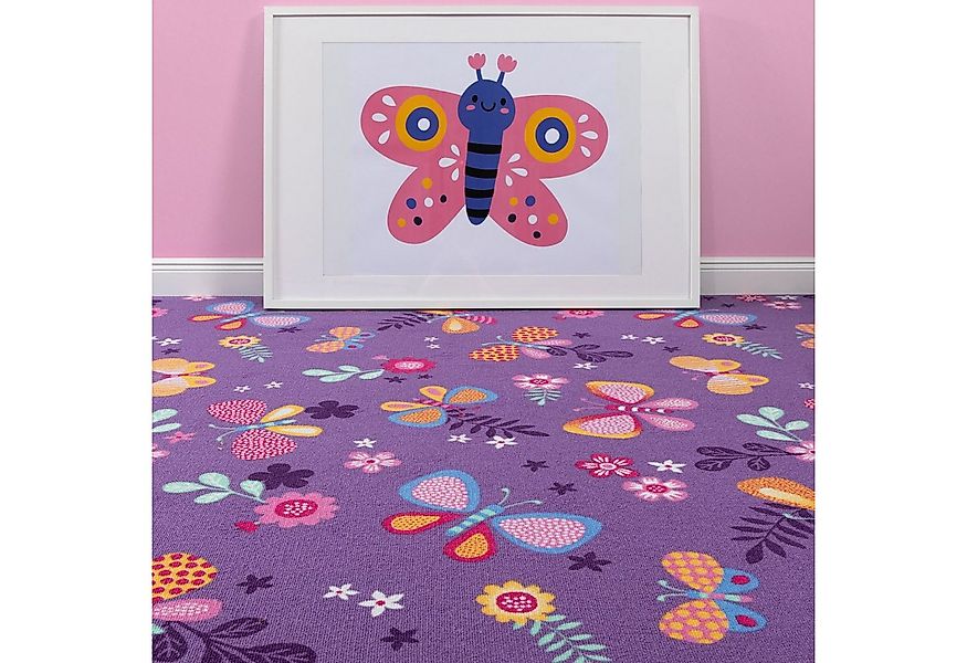 Steffensmeier Teppichboden Sophia, Rechteckig, Schmetterlinge, Kinderzimmer günstig online kaufen