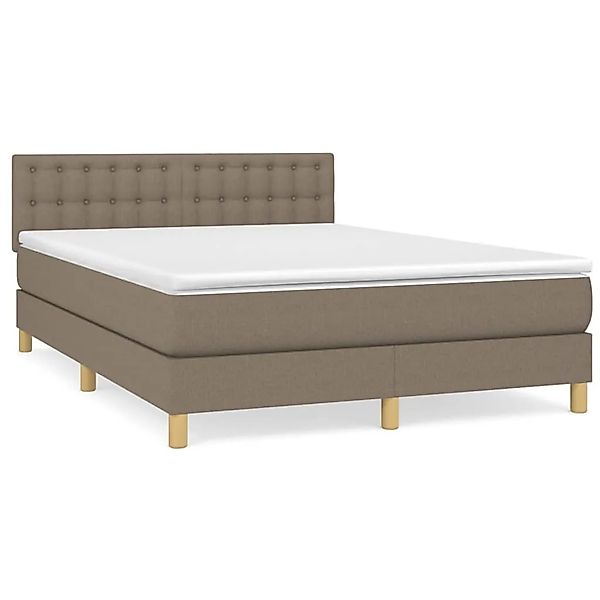 vidaXL Boxspringbett mit Matratze Taupe 140x200 cm Stoff1377695 günstig online kaufen