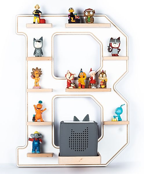 Boarti Wandregal Holz Regal Buchstabe B für Toniebox Tonies Figuren günstig online kaufen