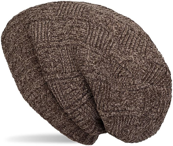 styleBREAKER Strickmütze Chenille Beanie Mütze mit Flecht Muster (1-St) günstig online kaufen