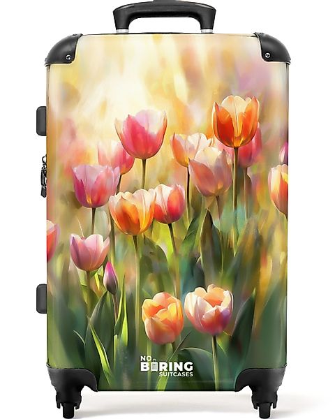 NoBoringSuitcases.com© Hartschalen-Trolley Tulpen mit sanftem blassgelben günstig online kaufen