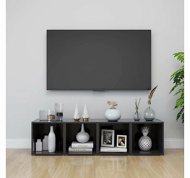 furnicato TV-Schrank TV-Schränke 4 Stk. Grau 37x35x37 cm Holzwerkstoff günstig online kaufen