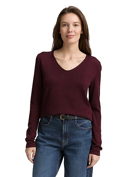 TOM TAILOR V-Ausschnitt-Pullover mit V-Ausschnitt günstig online kaufen