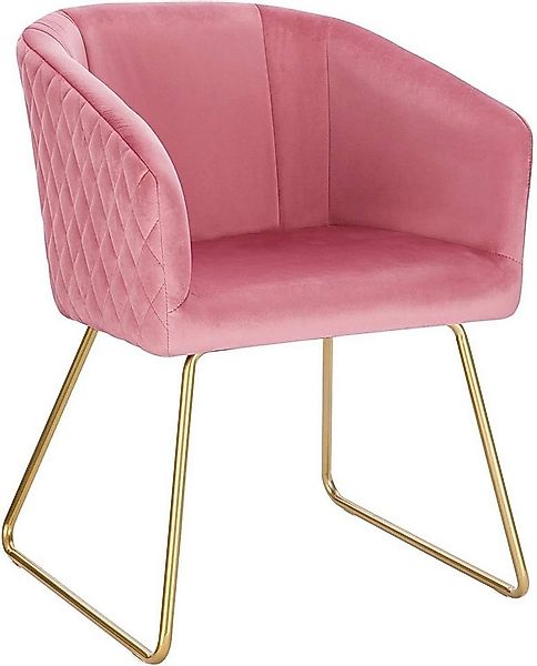 Woltu Polsterstuhl (1 St), Stühle mit Armlehne, aus Samt, Metall, Gold Bein günstig online kaufen