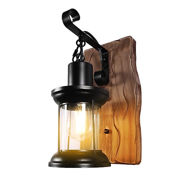 BlingBin Wandleuchte Wandleuchte E27 Holz Retro günstig online kaufen