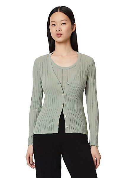 Marc O'Polo Strickjacke Pointelle-Cardigan regular, leicht durchscheinend günstig online kaufen