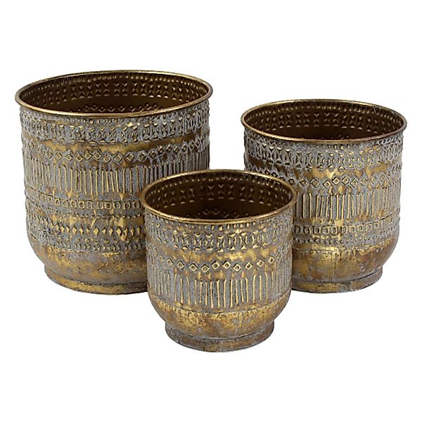 colourliving Blumentopf Blumentopf Metall Rund 3er-Set günstig online kaufen