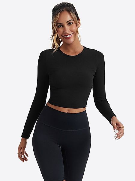 Imily Bela T-Shirt Damen Geripptes Slim Fit Sport Crop Top (Packung, 1-tlg. günstig online kaufen