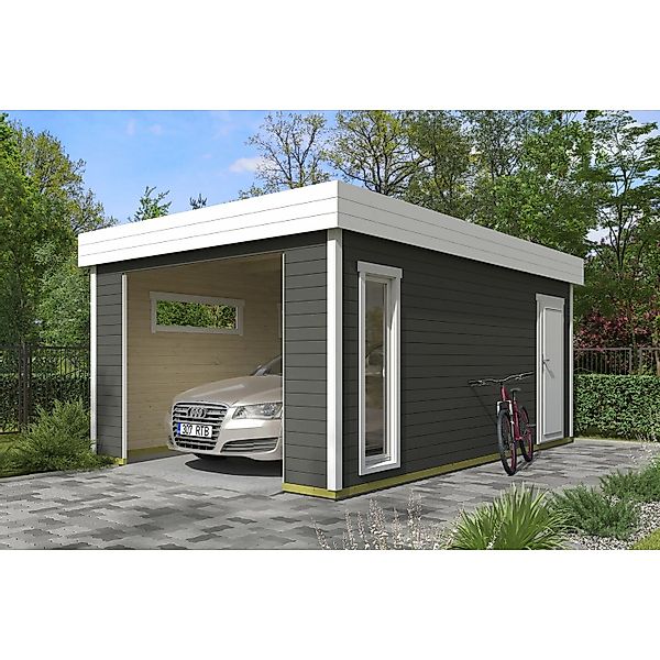 Lasita Garage Bahamas 2 ohne Tor 360 cm x 540 cm Grau-Grün günstig online kaufen