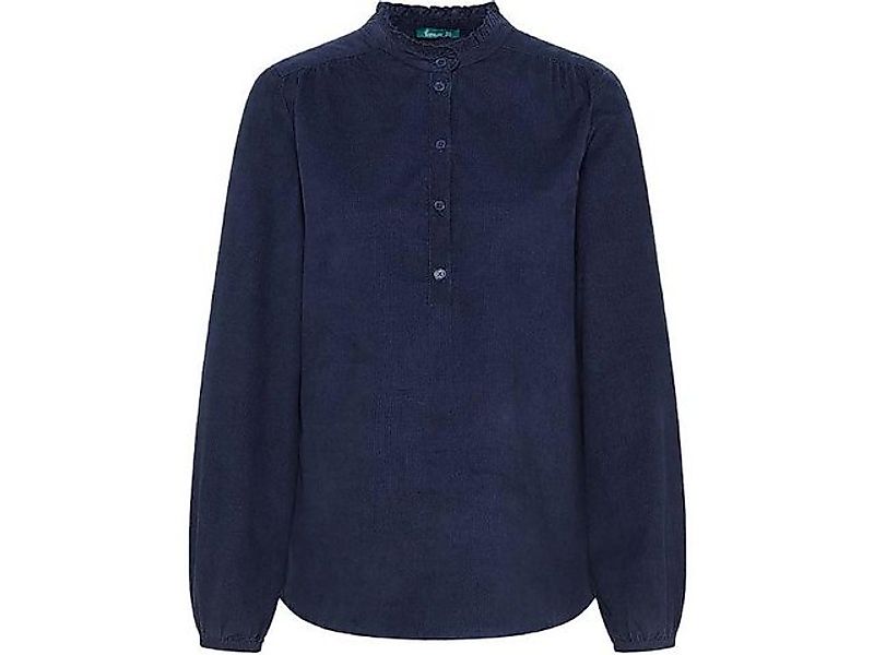 Tranquillo Blusentop tranquillo Bio-Damen-Cord-Bluse mit Rüschen-Kragen günstig online kaufen