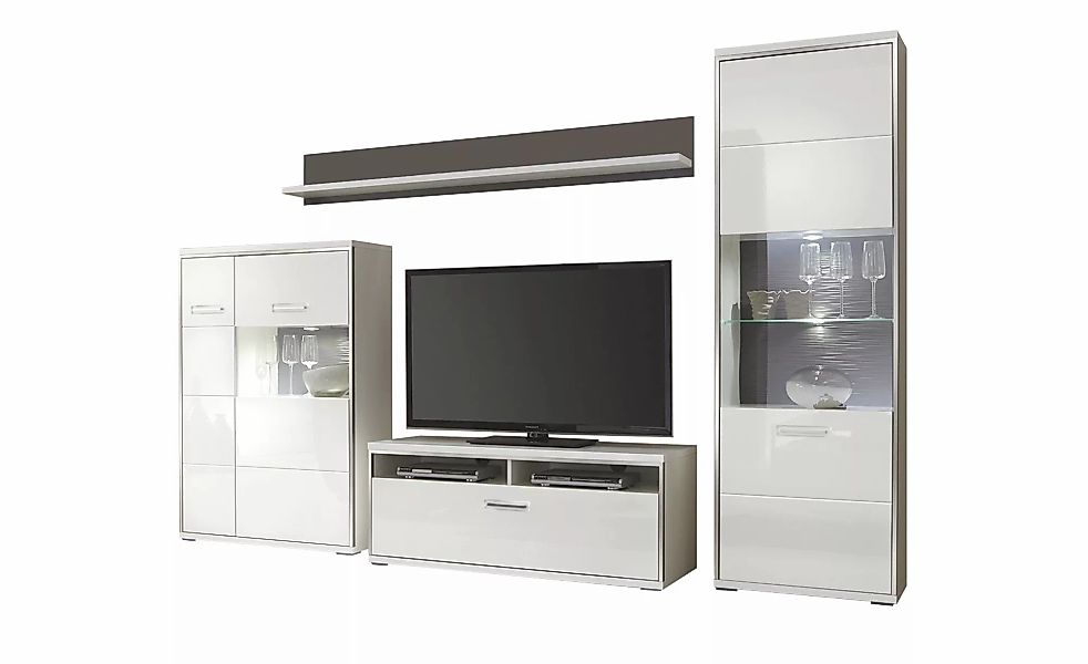 uno Wohnwand   Setto ¦ weiß ¦ Maße (cm): B: 282 H: 201 T: 52.0 Kommoden & S günstig online kaufen